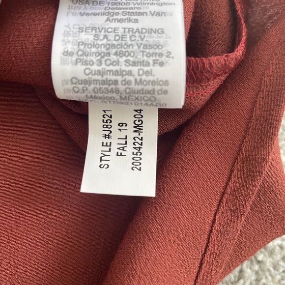 Madewell Rhyme Top Blouse Dark Rust V-Neck Swing Viscose Women’s Size Small New - Picture 8 of 10